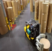 Warehouse of paper rolls